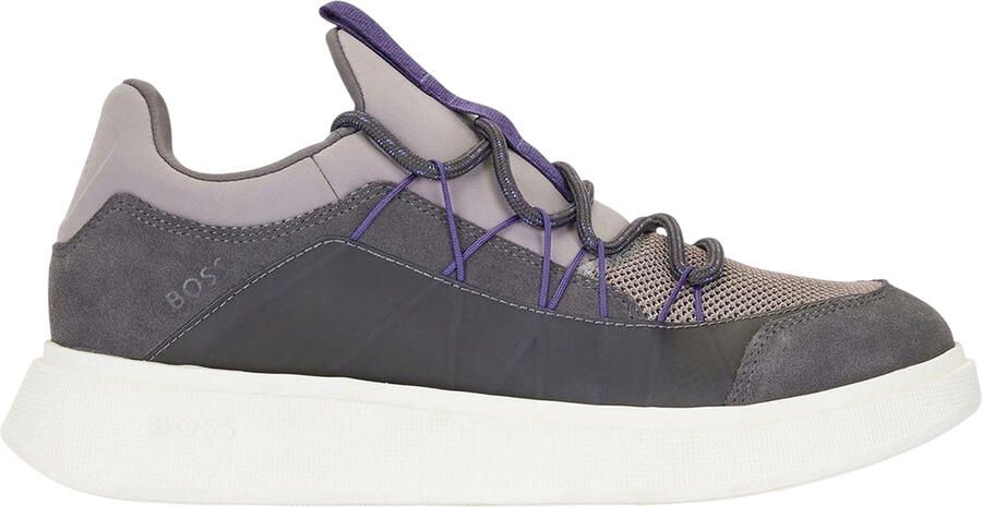 Boss Leren hardloopschoenen voor heren (Grijs)
