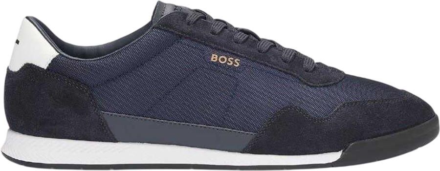 Boss Mannen Titanium SL Suède Sneakers (Donkerblauw)
