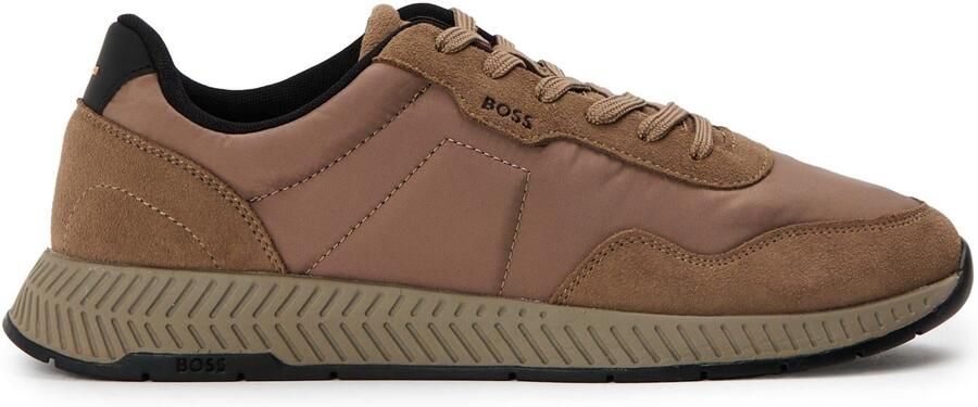 Boss Men's Titanium Runn Sdnypa Low Top Sneakers in Dark Beige