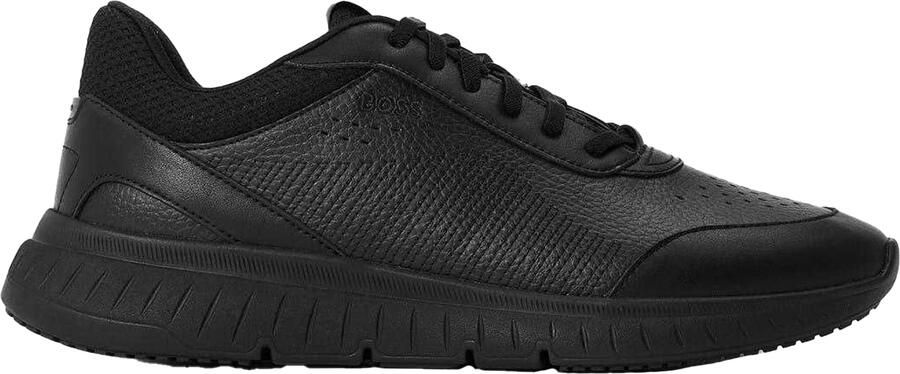 Boss Titanis leren hardloopschoenen voor heren (Zwart)