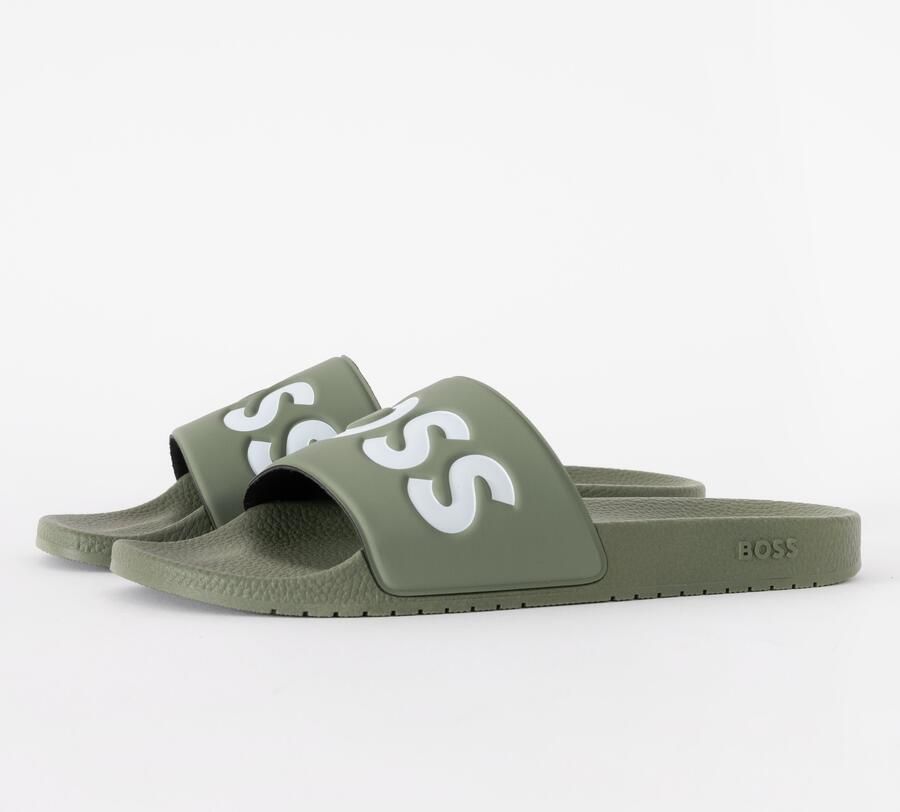 Boss Orange Aryeh Slippers in Saliegroen