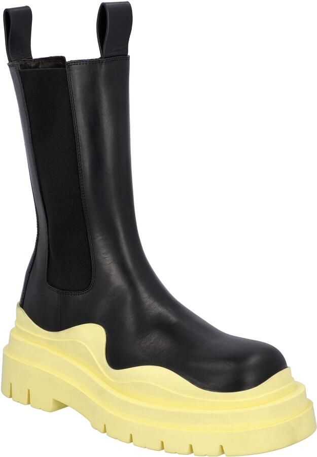 Bottega Veneta Dames Tire Chelsea Boots in Zwart Citroenleer