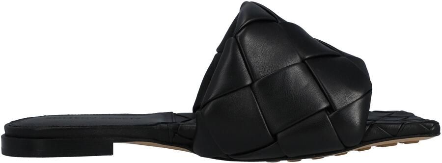 Bottega Veneta Lido Platte Sandalen zwart