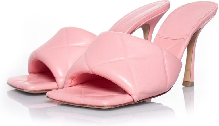 Bottega Veneta Pre-owned Bottega Veneta Lido Roze gewatteerde sandalen
