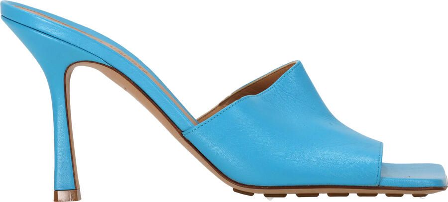 Bottega Veneta Pre-owned Bottega Veneta stretch muiltjes met hak in blauw lamsleer