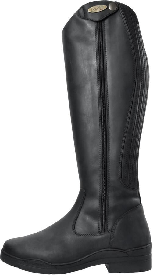 Brogini Dames Monte Cervino Geolied Leren Winter Laarzen (Zwart)