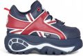 Buffalo Dames Blauw Rood Chunky Platform Fashion Sneakers 1339-14 - Rood