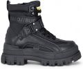 Buffalo Dames Zwarte Chunky Platform Hoge Enkel Combat Boots ASPHA-COM1 - Zwart