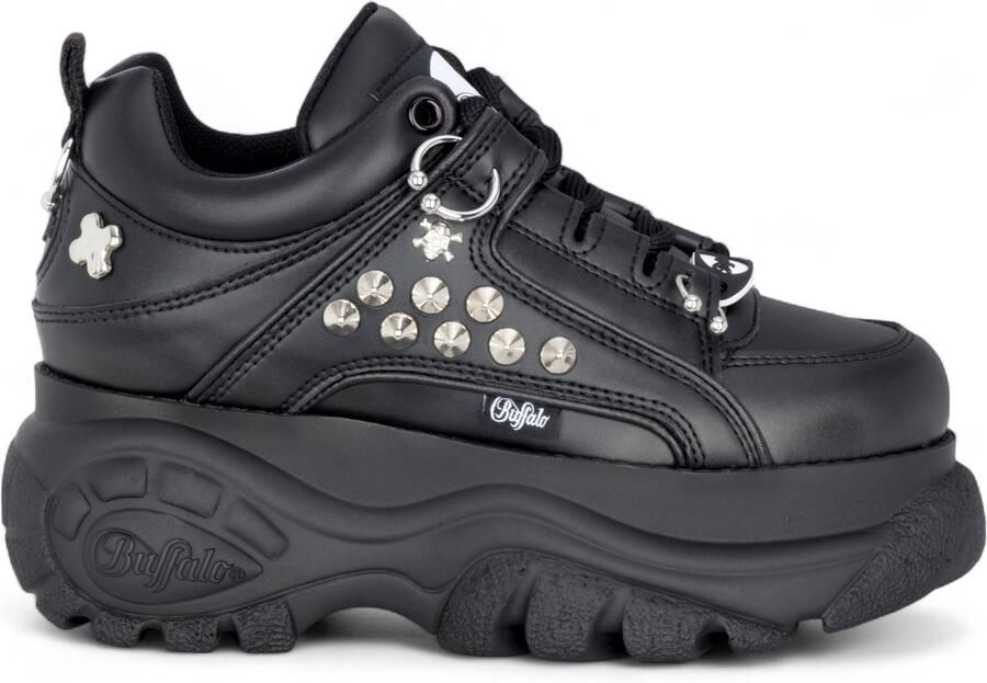 Buffalo Dames Zwarte Studded Chunky Platform Fashion Sneakers 1339-14-PUNK