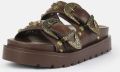 Buffalo Raya Ari West Leren Dames Bruine Sandalen - Bruin