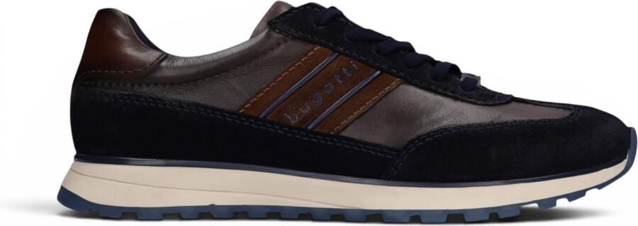 Bugatti Marineblauwe Leren Veterschoenen Sneaker Schoenen voor Heren Timon