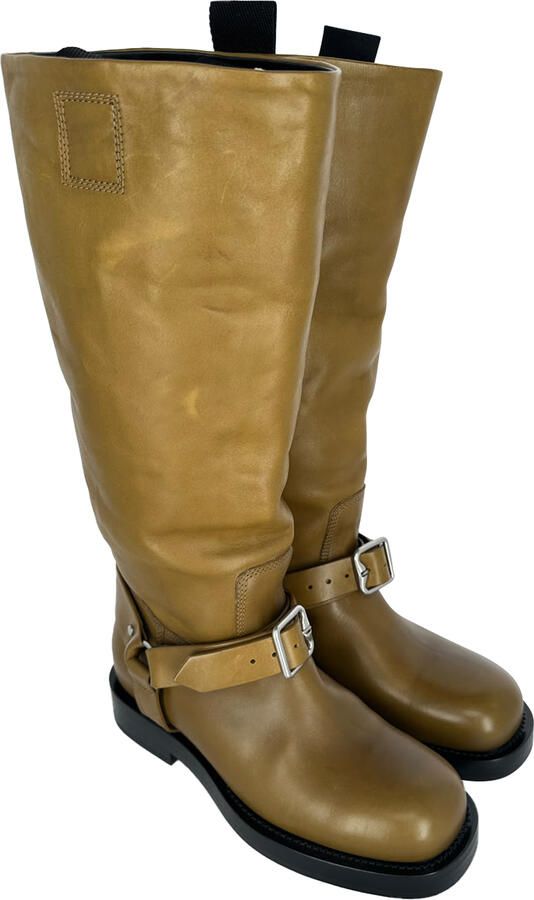 Burberry Pre-owned Burberry Saddle High Boots in bruin leer