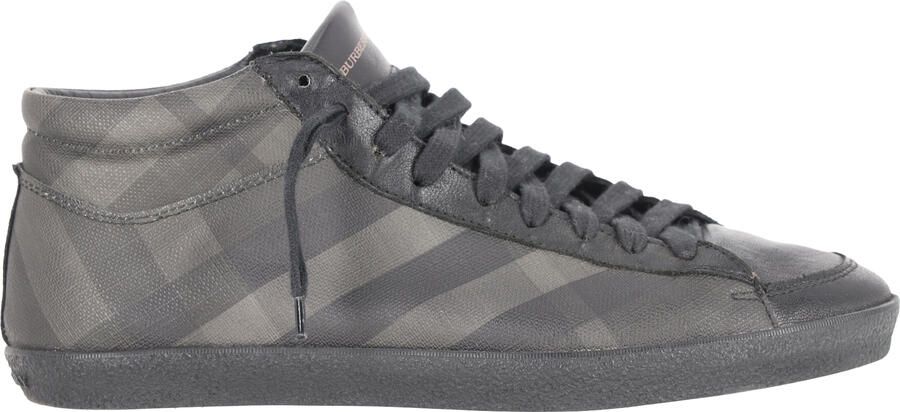 Burberry Pre-owned Burberry sneakers met ruitprint in grijs gecoat canvas
