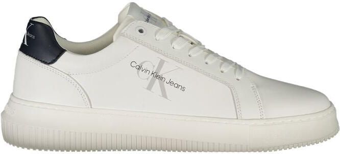 Calvin Klein Bianco Leren Heren Sneakers