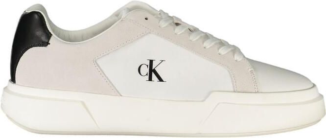 Calvin Klein Bianco Leren Heren Sneakers
