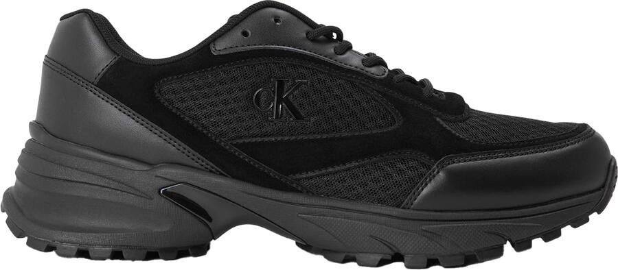 Calvin Klein Heren Hike Runner Leren Sneakers (Drievoudig Zwart)