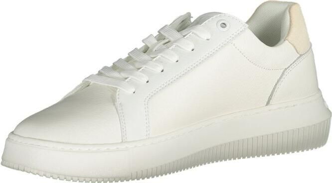 Calvin Klein Platform Sneaker Leer Wit Kw0kw00327
