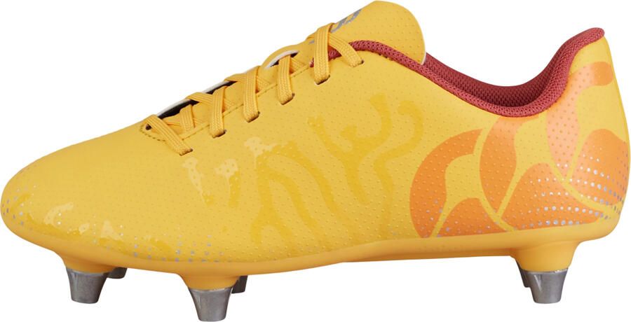 Canterbury Kinder Speed Infinite Team Soft Ground Rugbyschoenen (Ambergeel Oranje verliefd Marsrood)
