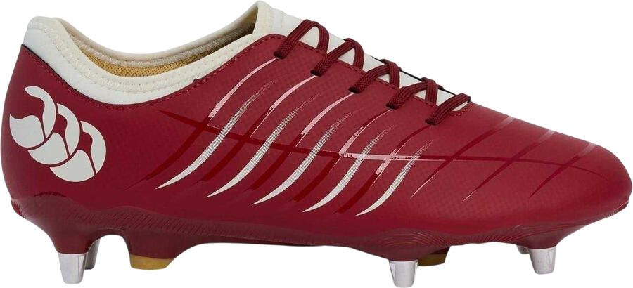 Canterbury Phoenix 2.0 rugby-schoenen voor heren met veters voor zachte ondergrond (Rode Dahlia)