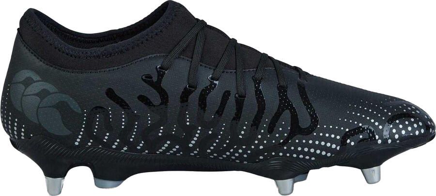 Canterbury Speed Infinite Team rugby-schoenen voor heren voor zachte ondergrond (Zwart Zilver)