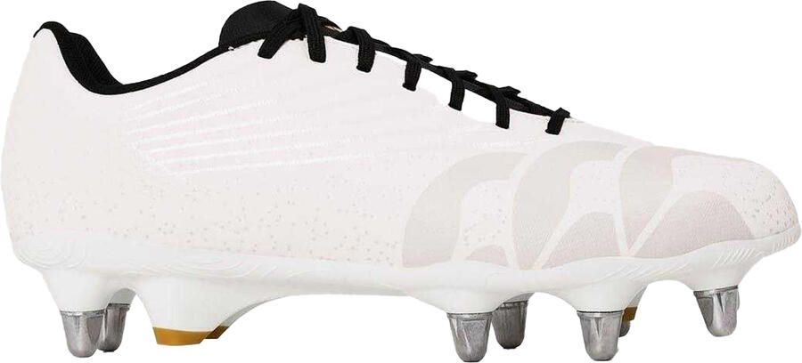 Canterbury Stampede Groundbreak-rugbyschoenen voor heren van leer met patroon voor zachte ondergrond (Wit)