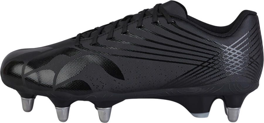 Canterbury Unisex Stampede Groundbreak Team Soft Ground Rugbyschoenen voor volwassenen (Zwart Zilver)