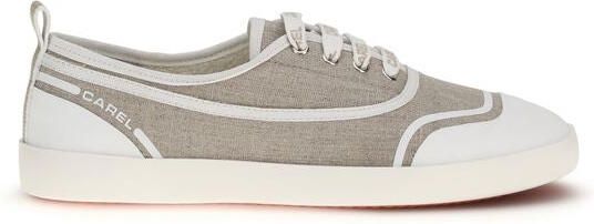 Carel Paris Carel Parijs Beige Katoenen Laag Sneakers
