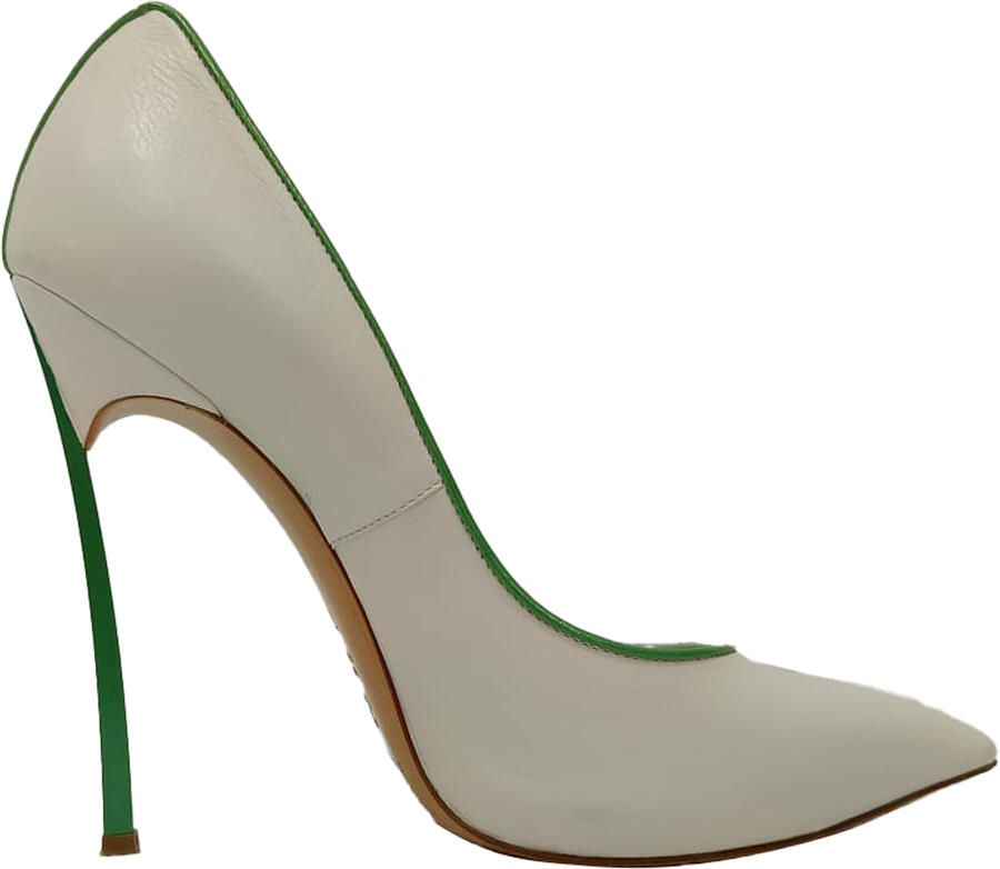 Casadei Pre-owned Casadei pumps met meshak in wit kalfsleer