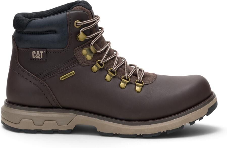 Caterpillar (CAT) Donkerbruine Waterdichte Leren Veterlaarzen voor Heren Pursue Hiker