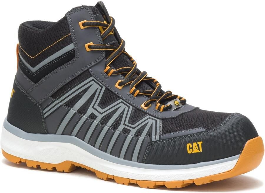 Caterpillar Charge PU Mesh TPU Zwarte Oranje Wandelschoenen