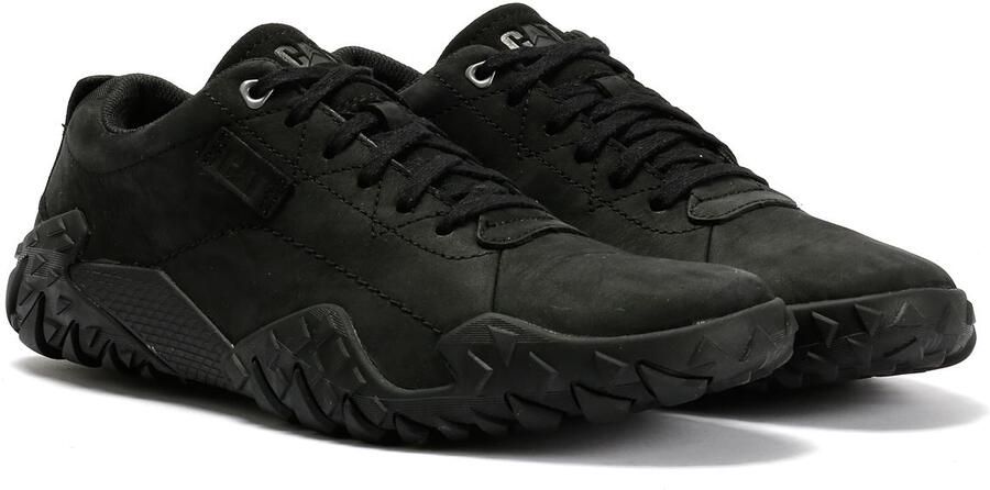 Caterpillar Gridlock Lo Tumbled Nubuck Heren Zwarte Veterschoenen