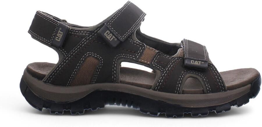 Caterpillar Heren Donkerbruine Leren Giles Trekking Sandalen