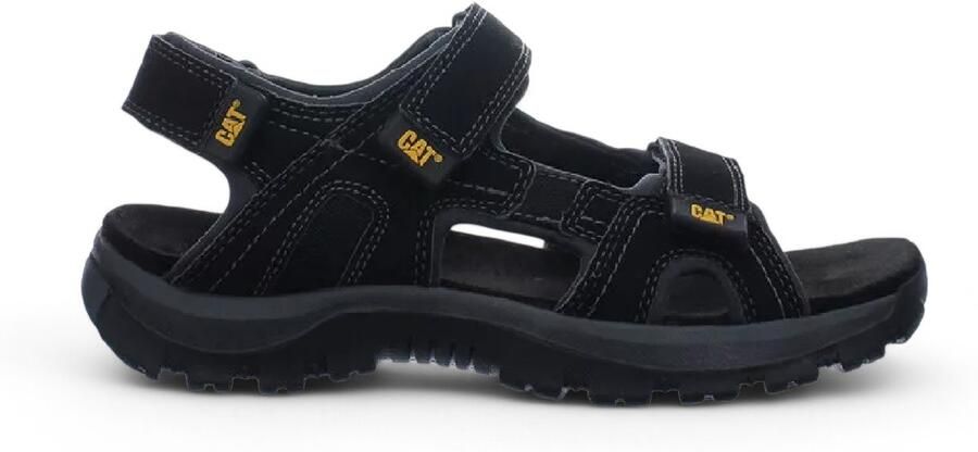 Caterpillar Heren Zwarte Leren Giles Trekking Sandalen