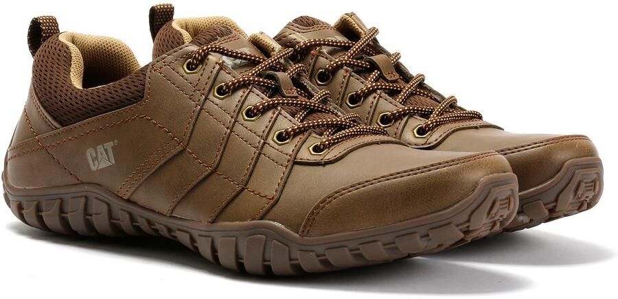 Caterpillar Instruct Suède Heren Donkerbeige Veterschoenen