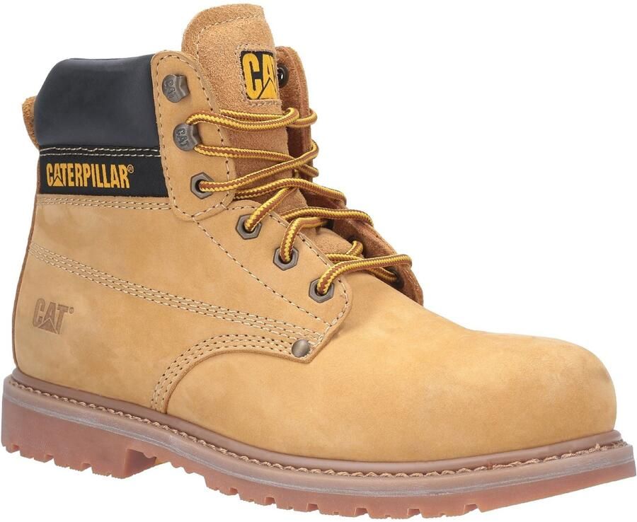 Caterpillar Powerplant Nubuck Honing Brede Pasvorm Veiligheidslaarzen