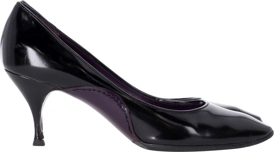 Celine Pre-owned Celine Amandelneus Kitten Hak Pumps in Zwart Leder