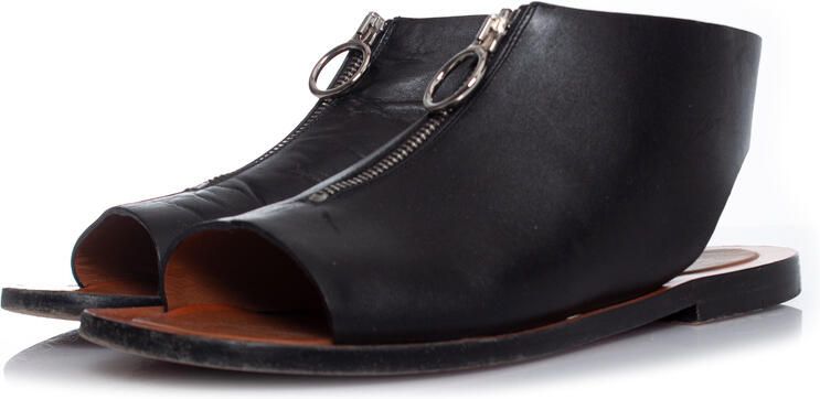Celine Pre-owned Celine Zwarte leren sandalen met rits