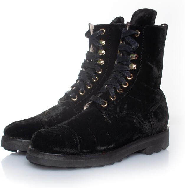 Chanel Pre-owned Chanel Velvet combat veterlaarzen