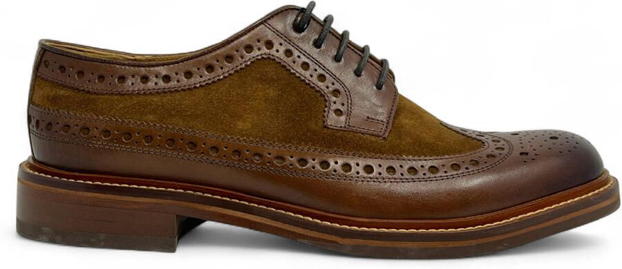 Chapman Moore Chapman & Moore Heren Brogues Oxford Formele Schoenen van Mahonieleer in Bruin Suède