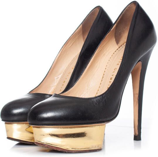 Charlotte Olympia Pre-owned Charlotte Olympia Dolly leren plateau pumps