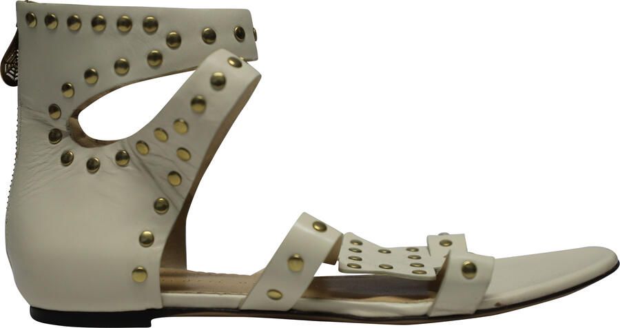 Charlotte Olympia Pre-owned Charlotte Olympia Gestoorde Ster Sandalen in Witte Kalfsleer