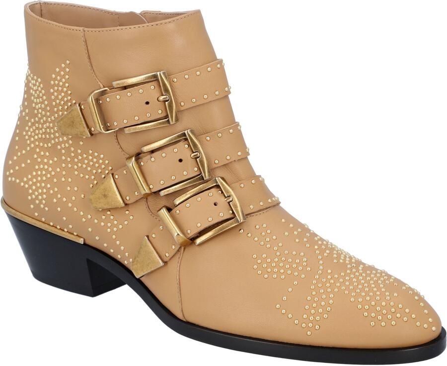 Chloé dames Susanna korte laarzen in beige leer