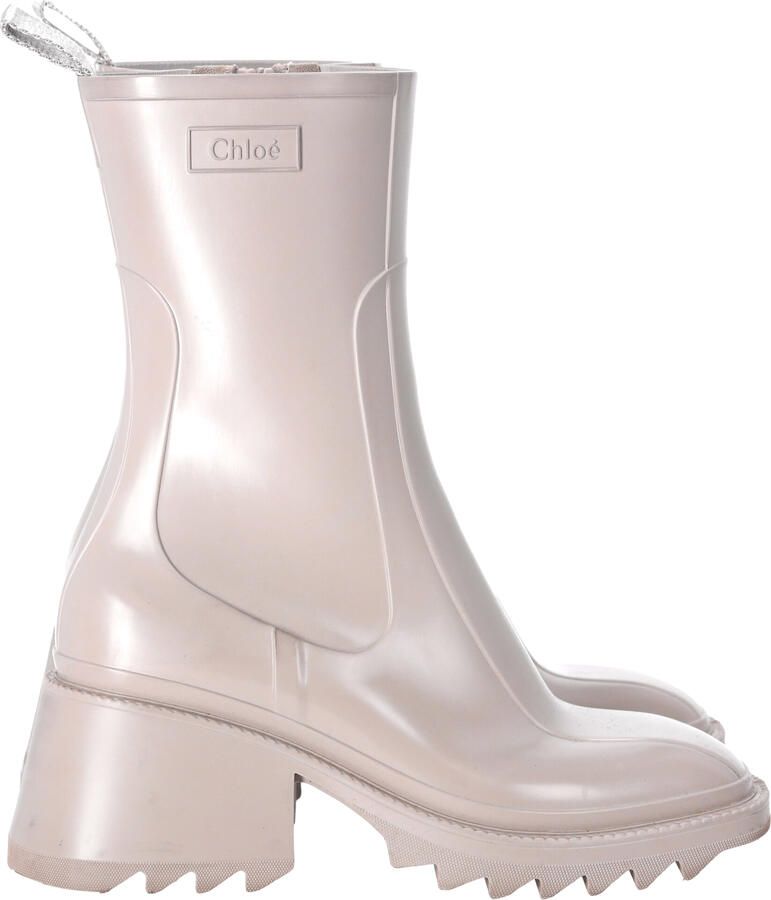 Chloe Pre-owned Chloé Betty Regenlaarzen in Nude Rubber