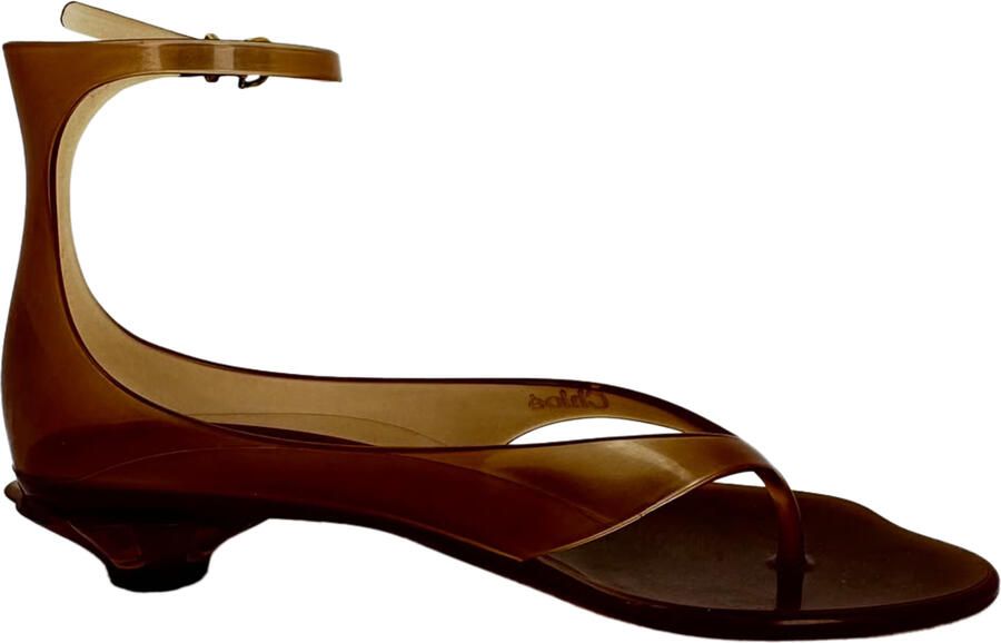 Chloe Pre-owned Chloé teensandalen met enkelbandje in bruin rubber