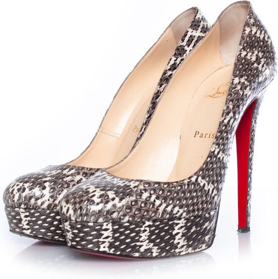 Christian Louboutin Pre-owned Bianca python platform pumps