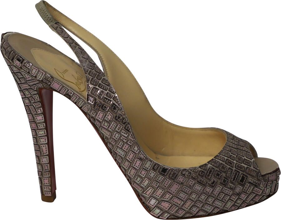 Christian Louboutin Pre-owned Christian Louboutin Prive Mosaique 120 Pumps in Zilver Acryl