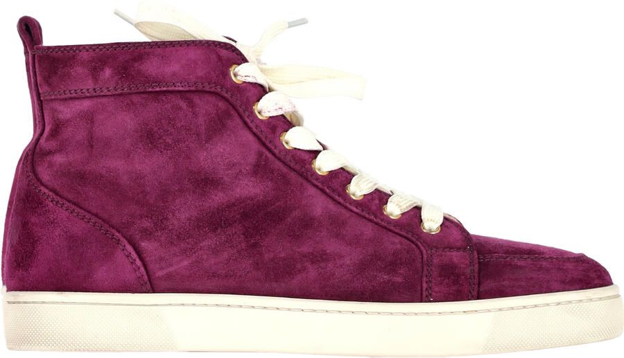 Christian Louboutin Pre-owned Christian Louboutin Rantus Hoge Sneakers in Paarse Suède