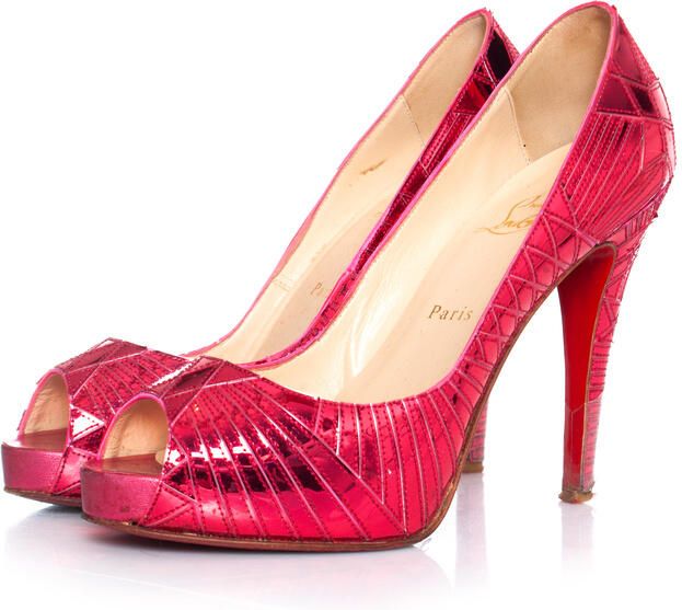 Christian Louboutin Pre-owned Metallische paarse pump