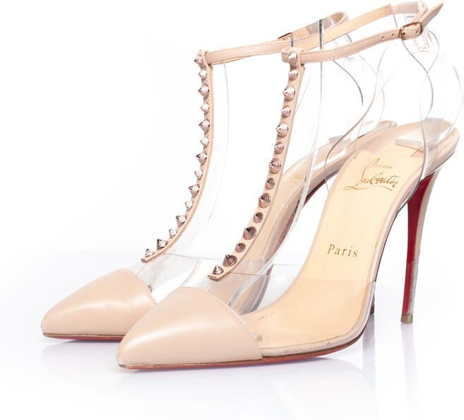 Christian Louboutin Pre-owned Nude en perspex hakken