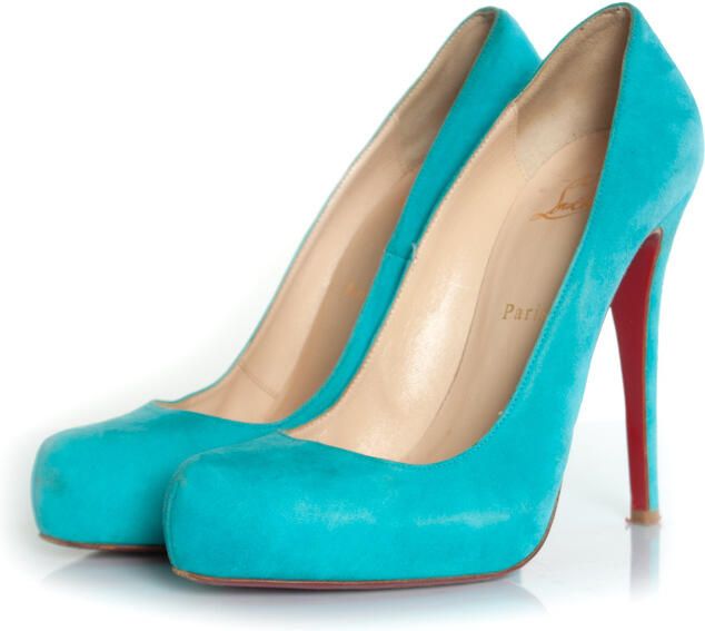 Christian Louboutin Pre-owned Turquoise suède pumps